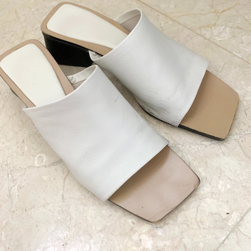 Zara leather ship on heels shoes sandals